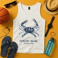 Feelin' Blue Maryland Style Retro Crab Tank Top thumb 4
