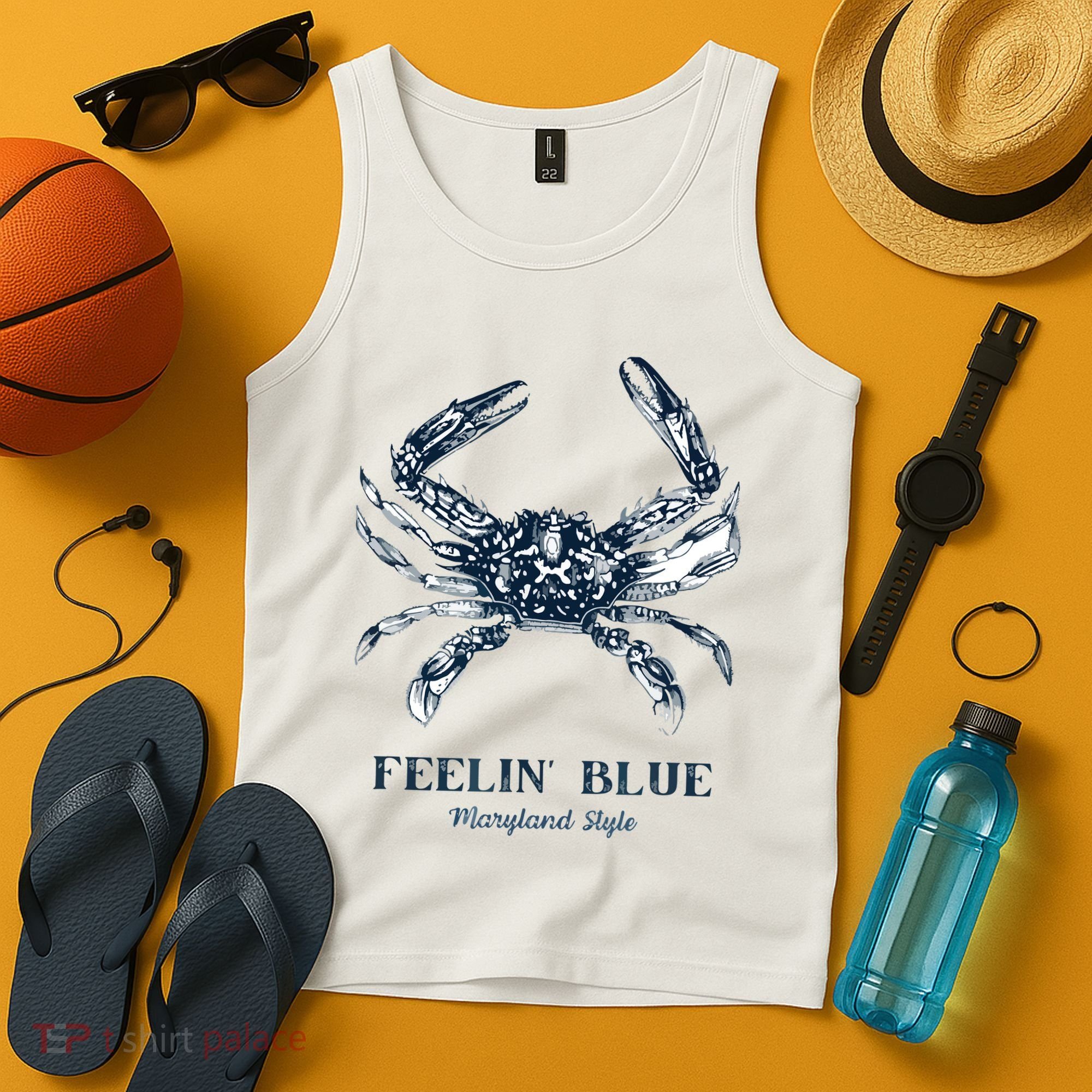 Feelin' Blue Maryland Style Retro Crab Tank Top