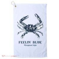 Feelin' Blue Maryland Style Retro Crab Golf Towel thumb 0