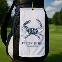 Feelin' Blue Maryland Style Retro Crab Golf Towel thumb 2