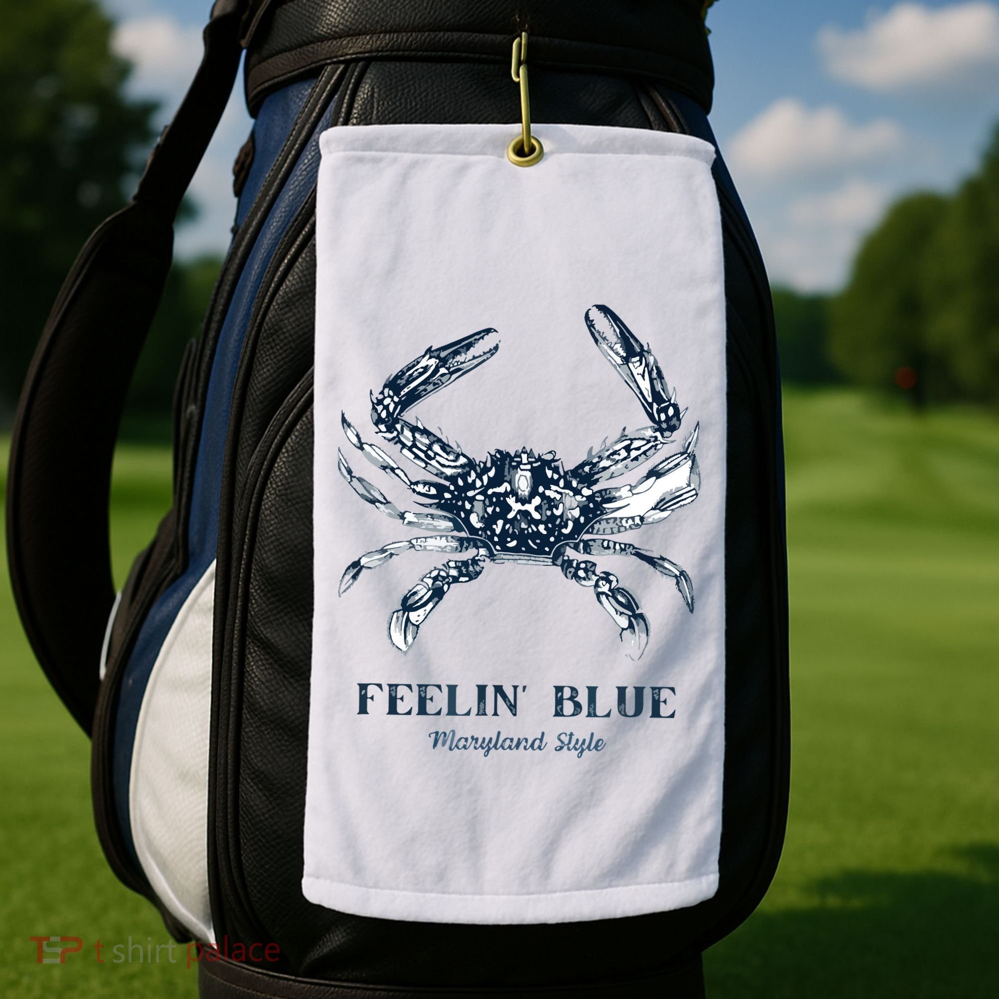 Feelin' Blue Maryland Style Retro Crab Golf Towel