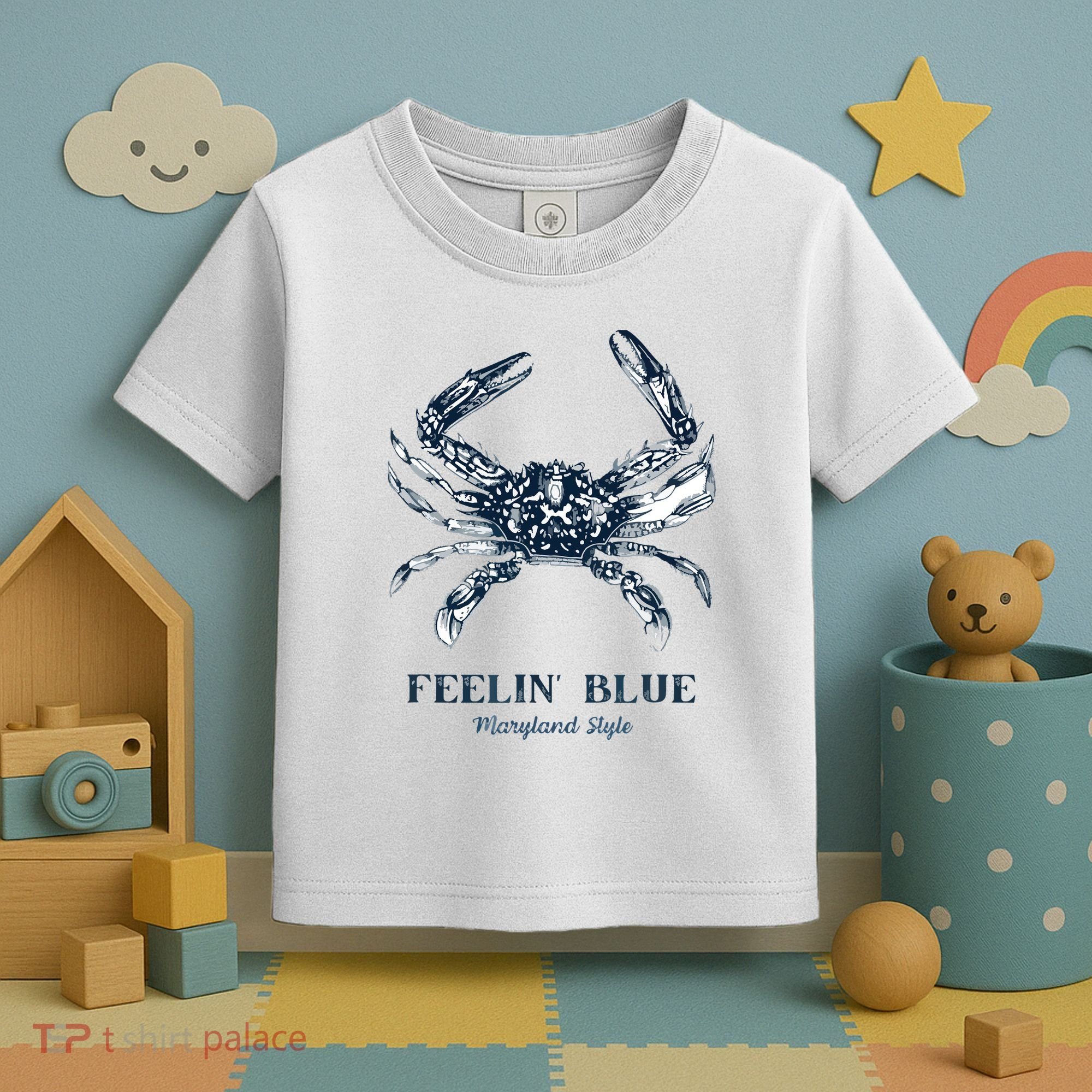 Feelin' Blue Maryland Style Retro Crab Toddler T-Shirt
