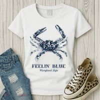 Feelin' Blue Maryland Style Retro Crab Women's T-Shirt thumb 3