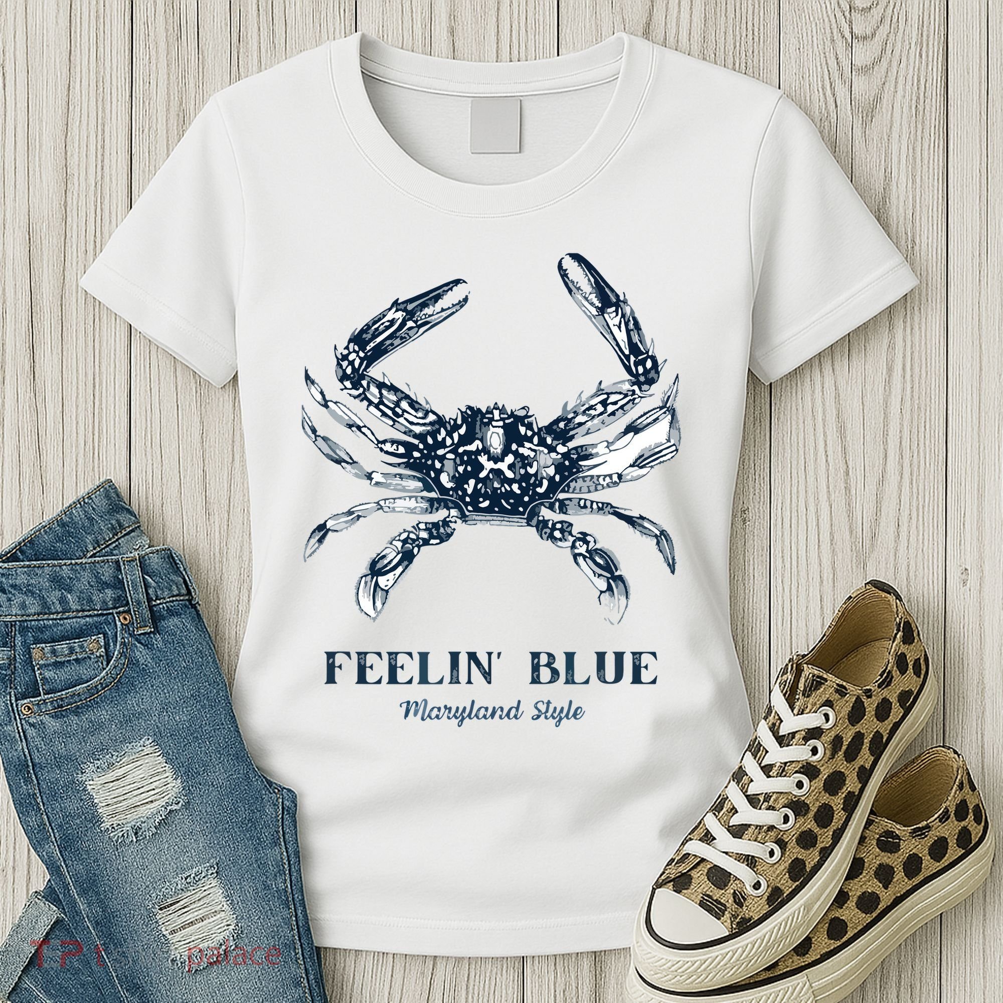 Feelin' Blue Maryland Style Retro Crab Women's T-Shirt