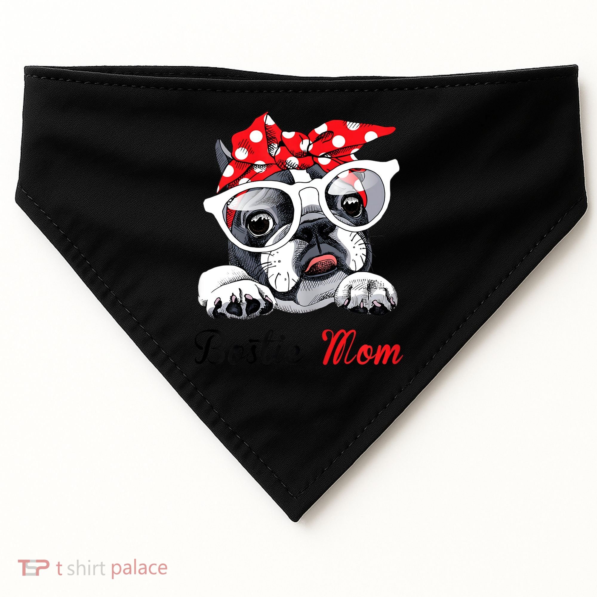 Funny Bostie Mom For Boston Terrier Dogs Lovers USA-Made Doggie Bandana