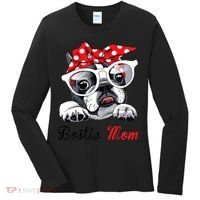 Funny Bostie Mom For Boston Terrier Dogs Lovers Women's Long Sleeve Shirt thumb 0