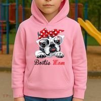 Funny Bostie Mom For Boston Terrier Dogs Lovers Kids Hoodie thumb 2