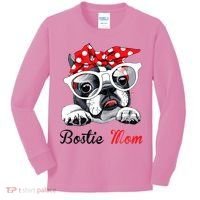 Funny Bostie Mom For Boston Terrier Dogs Lovers Kids Long Sleeve Shirt thumb 0