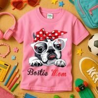 Funny Bostie Mom For Boston Terrier Dogs Lovers Kids T-Shirt thumb 3