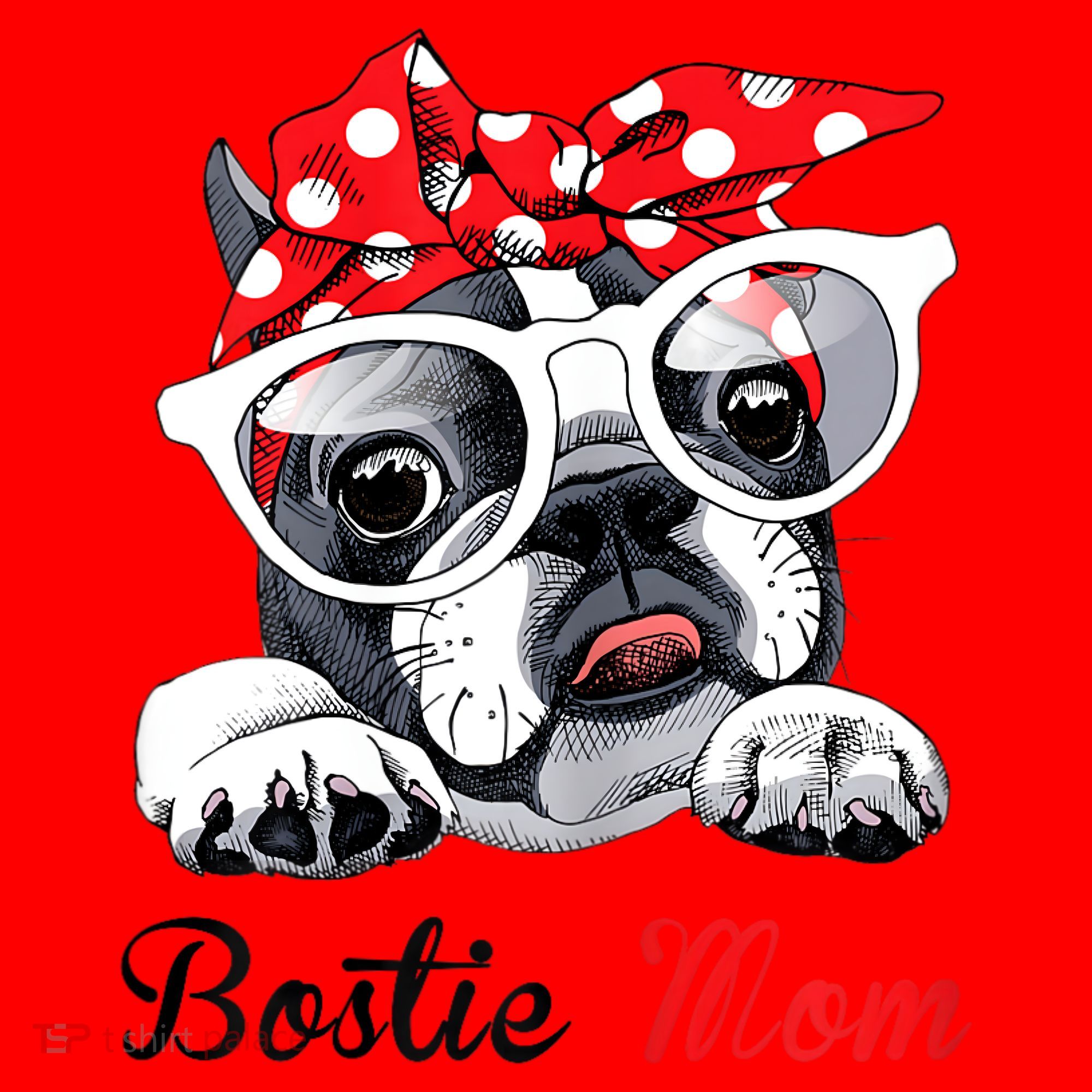 Funny Bostie Mom For Boston Terrier Dogs Lovers Santa Hat