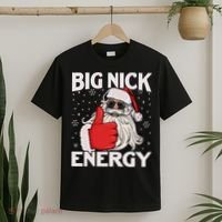 Funny Big Nick Energy Santa Xmas Christmas T-Shirt thumb 2