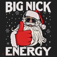 Funny Big Nick Energy Santa Xmas Christmas Beanie thumb 2