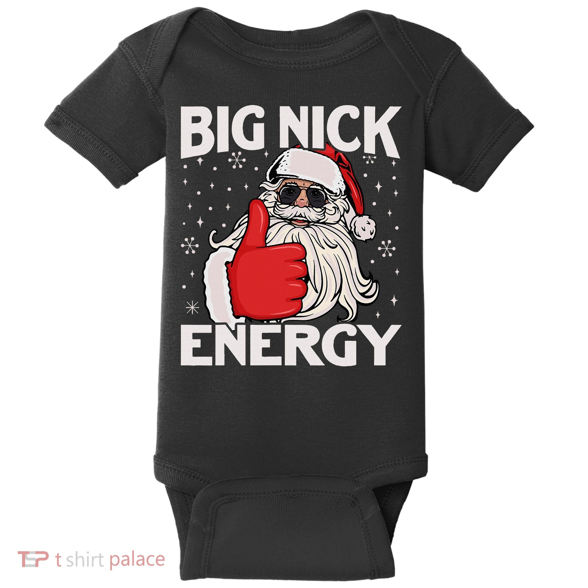 Funny Big Nick Energy Santa Xmas Christmas Baby Bodysuit
