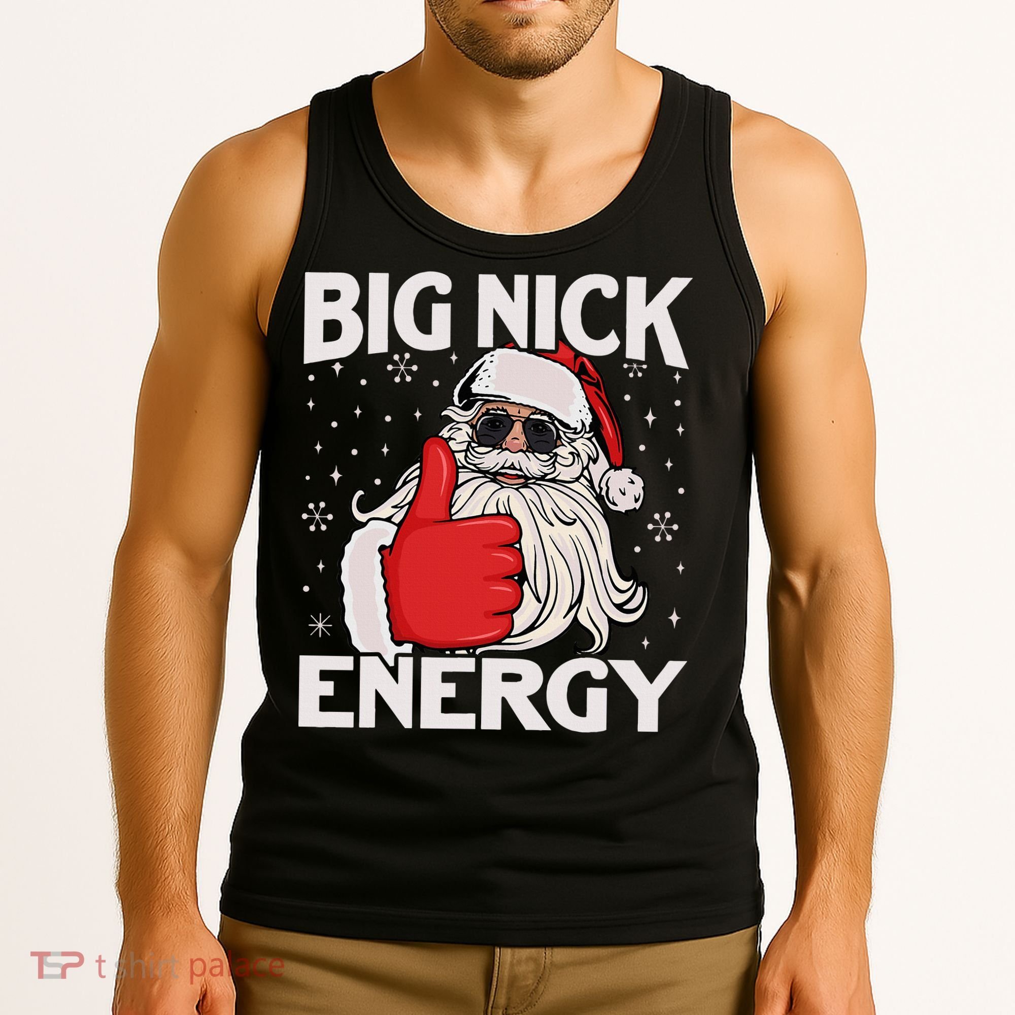 Funny Big Nick Energy Santa Xmas Christmas Tank Top