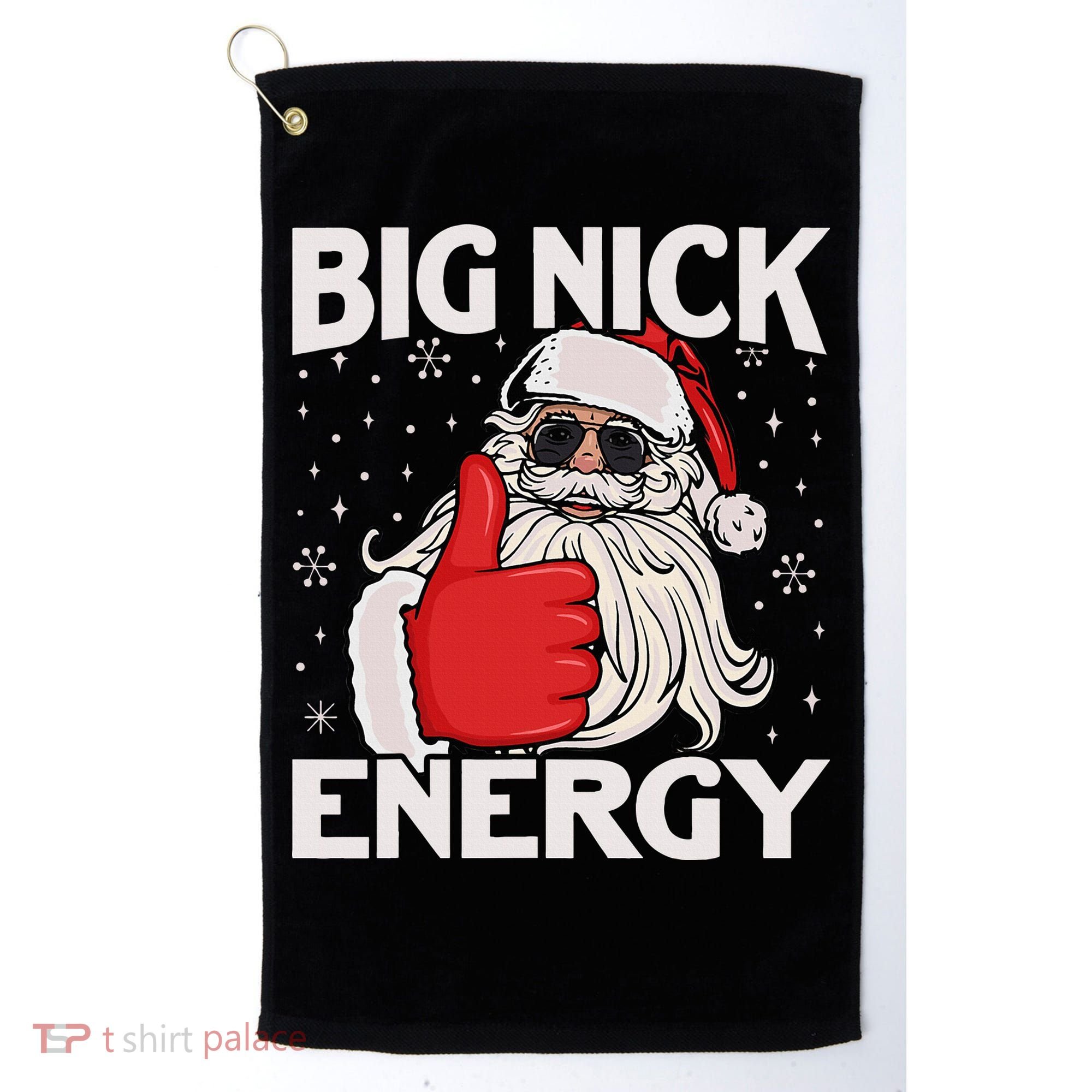 Funny Big Nick Energy Santa Xmas Christmas Golf Towel