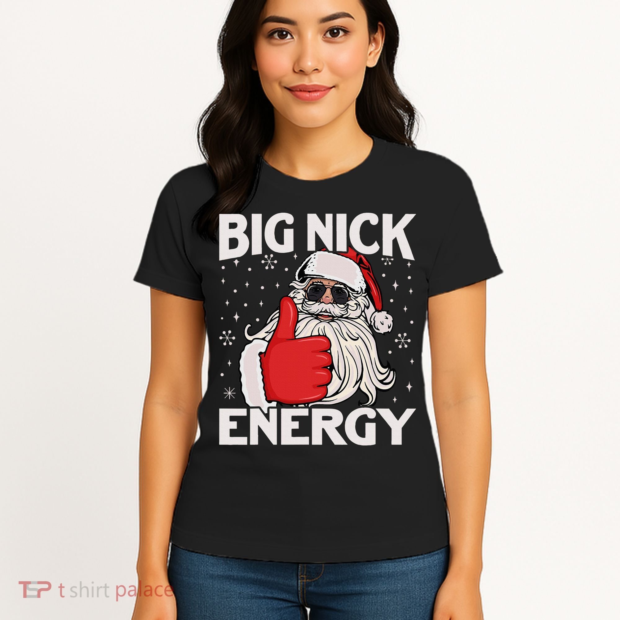 Funny Big Nick Energy Santa Xmas Christmas Women's T-Shirt