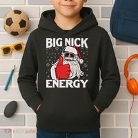 Funny Big Nick Energy Santa Xmas Christmas Kids Hoodie thumb 2