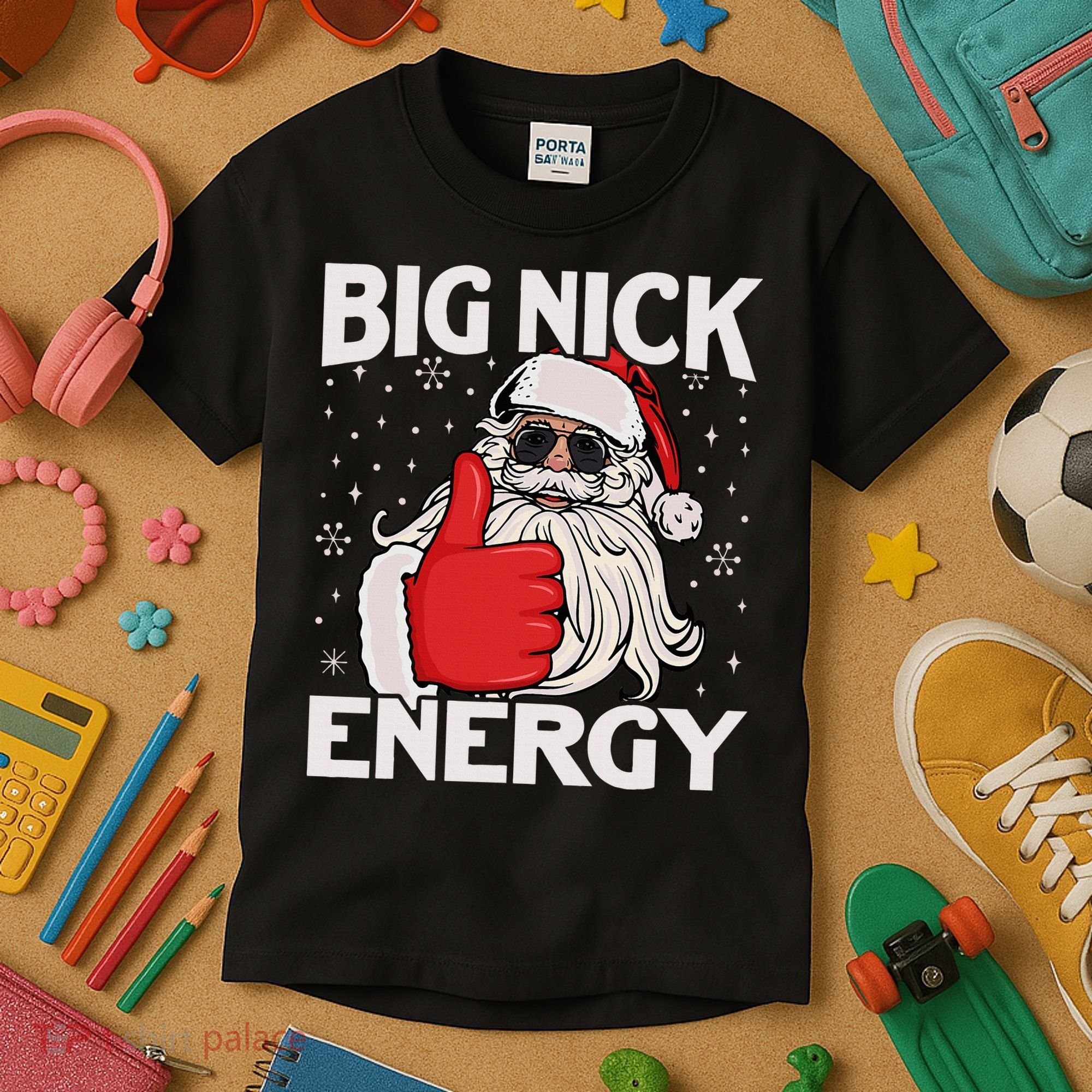 Funny Big Nick Energy Santa Xmas Christmas Kids T-Shirt