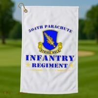 Fort Bragg North Carolina 504th Parachute Infantry Regiment Golf Towel thumb 1