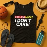 Funny Breaking News I Dont Care Sarcasm Humor Sarcastic Tank Top thumb 4