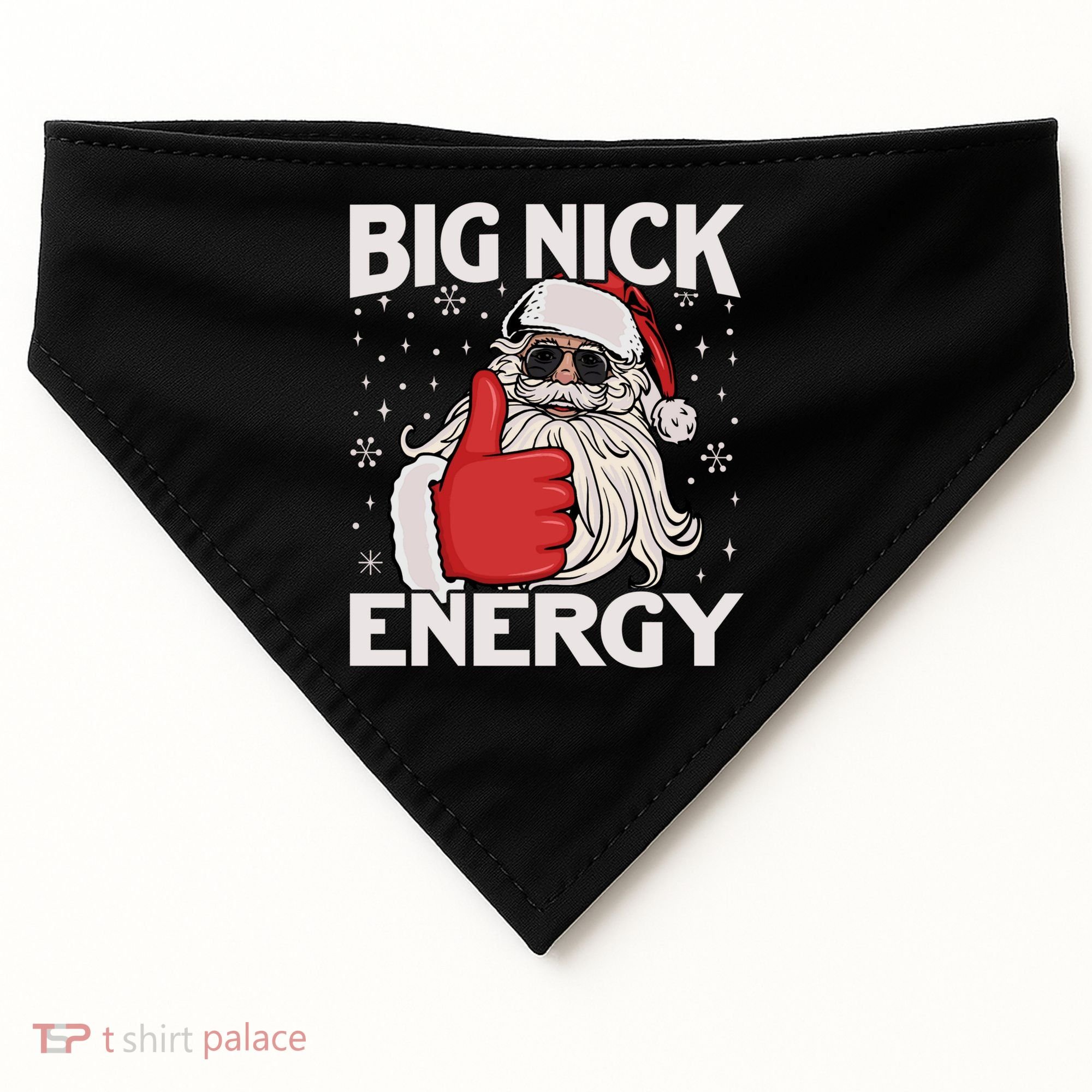 Funny Big Nick Energy Santa Xmas Christmas Long Sleeve USA-Made Doggie Bandana