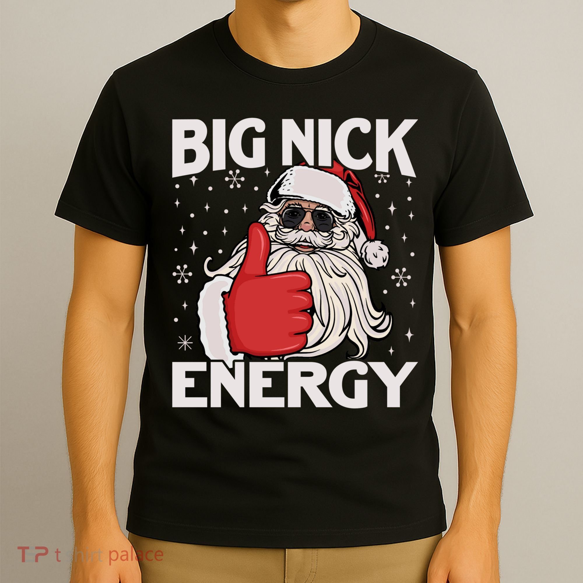 Funny Big Nick Energy Santa Xmas Christmas Long Sleeve T-Shirt