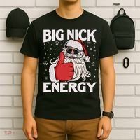 Funny Big Nick Energy Santa Xmas Christmas Long Sleeve T-Shirt thumb 6