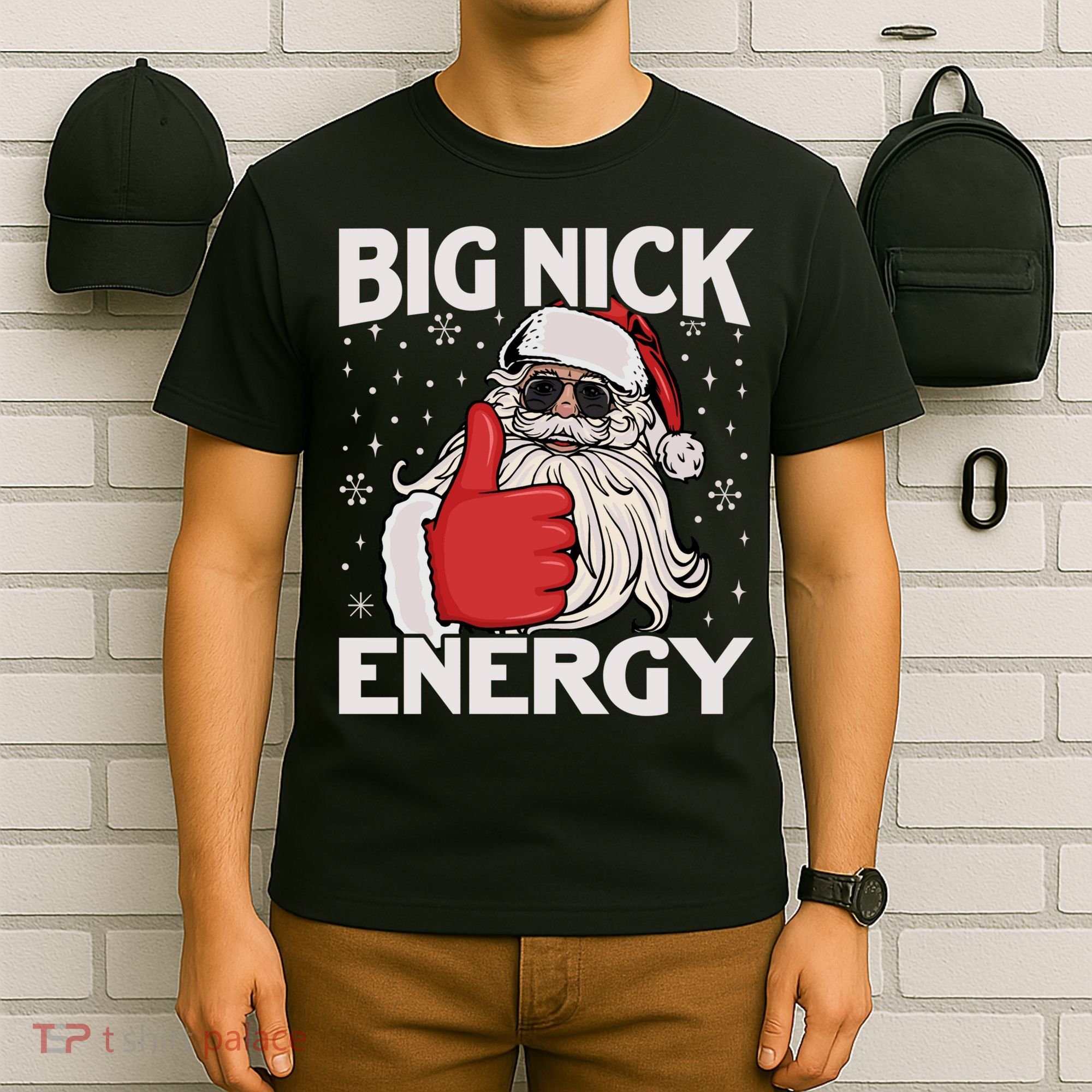 Funny Big Nick Energy Santa Xmas Christmas Long Sleeve T-Shirt