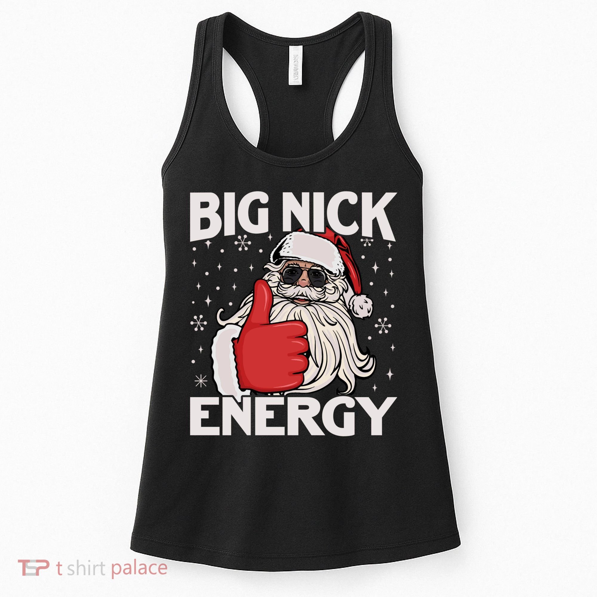 Funny Big Nick Energy Santa Xmas Christmas Long Sleeve Women's Tank Top