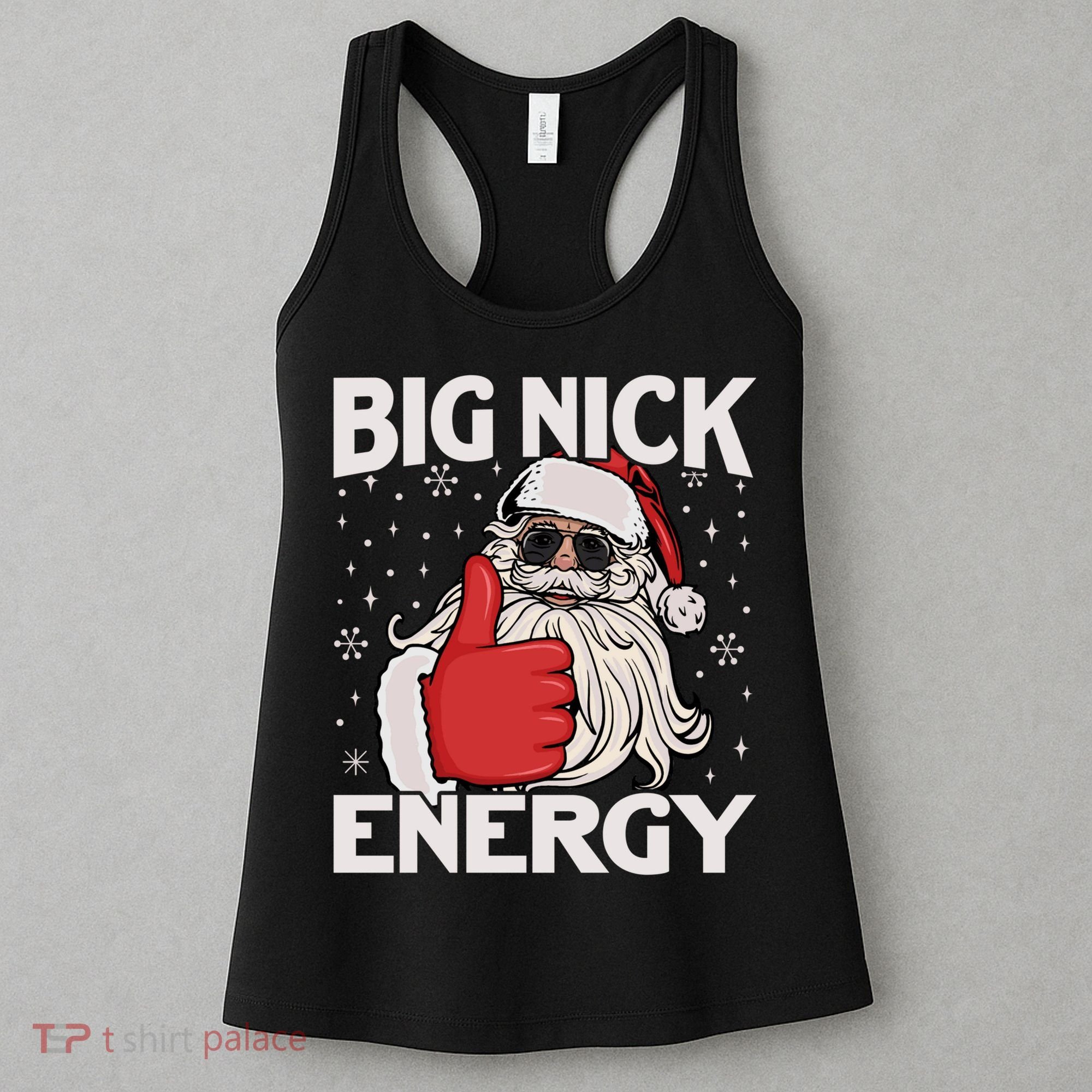 Funny Big Nick Energy Santa Xmas Christmas Long Sleeve Women's Tank Top