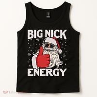 Funny Big Nick Energy Santa Xmas Christmas Long Sleeve Tank Top thumb 2