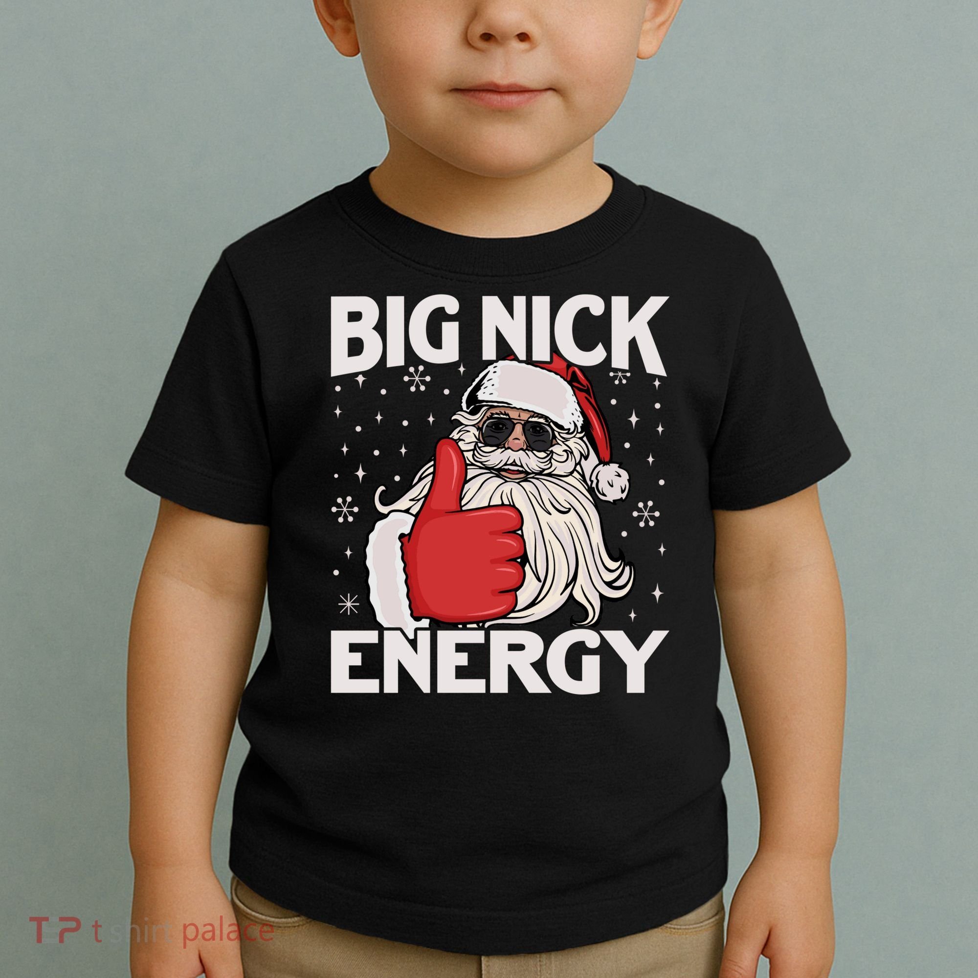 Funny Big Nick Energy Santa Xmas Christmas Long Sleeve Toddler T-Shirt
