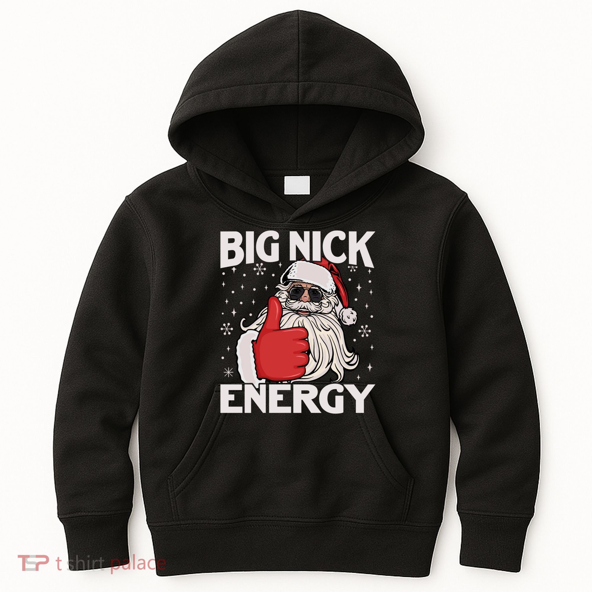 Funny Big Nick Energy Santa Xmas Christmas Long Sleeve Kids Hoodie