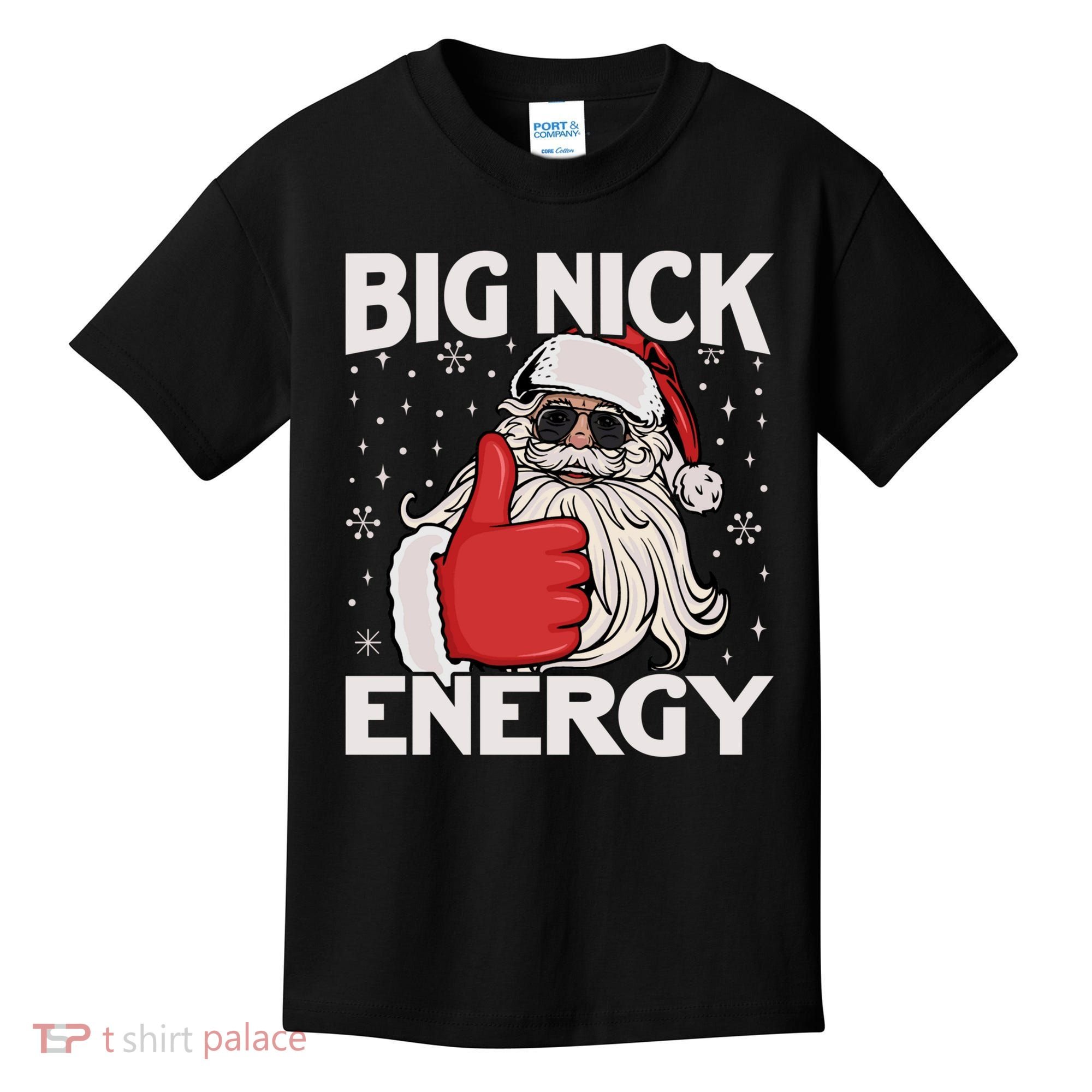 Funny Big Nick Energy Santa Xmas Christmas Long Sleeve Kids T-Shirt