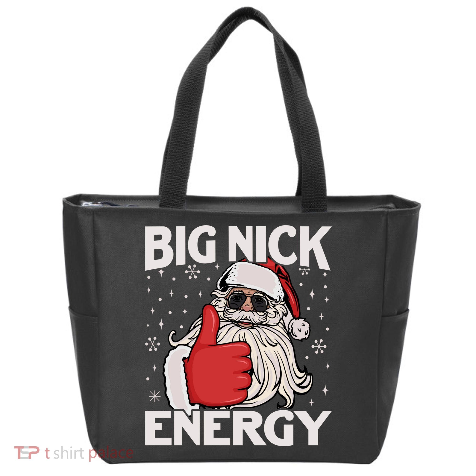 Funny Big Nick Energy Santa Xmas Christmas Long Sleeve Tote Bag