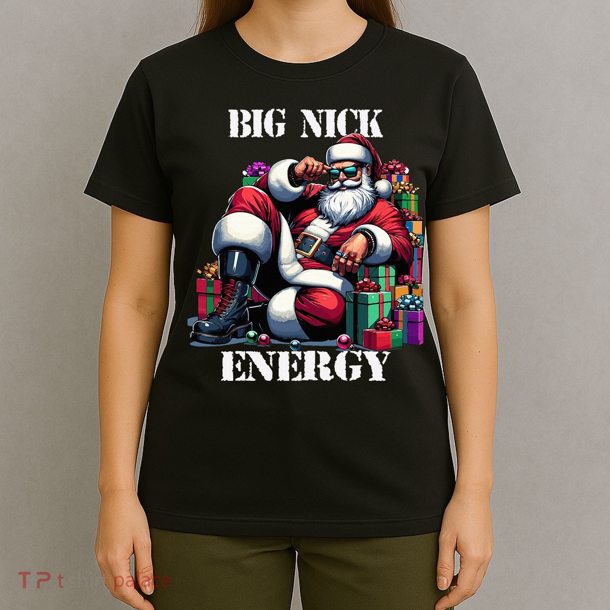 Fun Big Nick Energy Funny Santa Claus Christmas Xmas Cool T-Shirt
