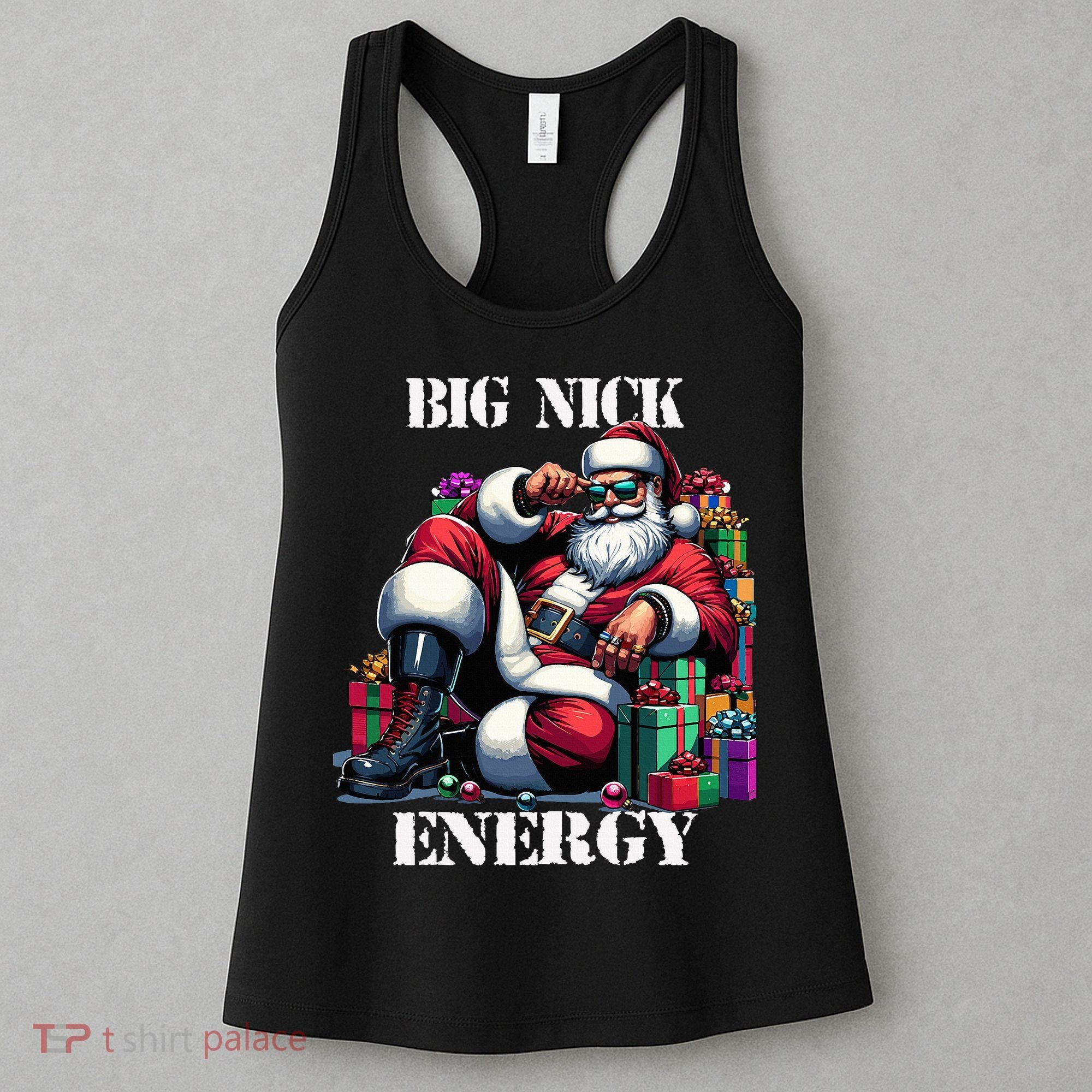 Fun Big Nick Energy Funny Santa Claus Christmas Xmas Cool Women's Tank Top