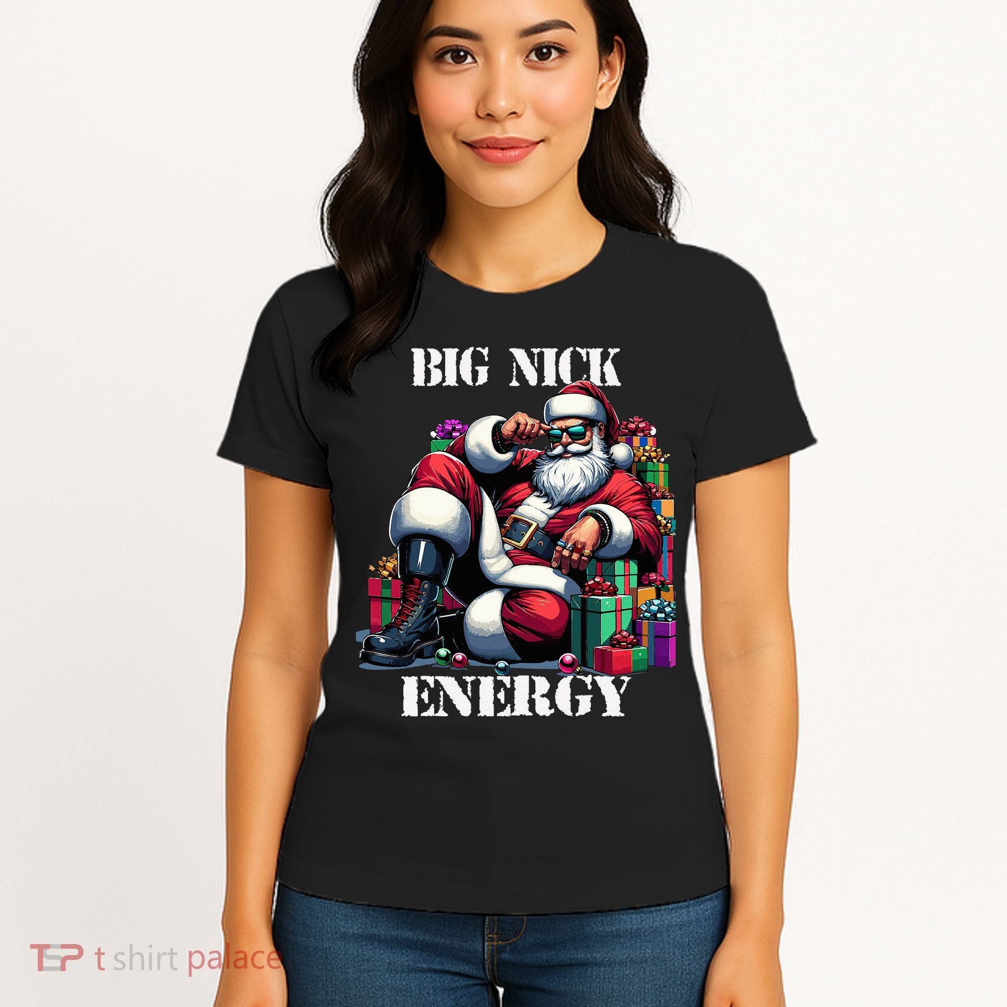 Fun Big Nick Energy Funny Santa Claus Christmas Xmas Cool Women's T-Shirt
