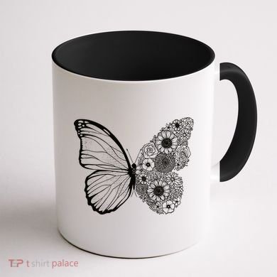 Floral Butterfly Nature Coffee Mug back