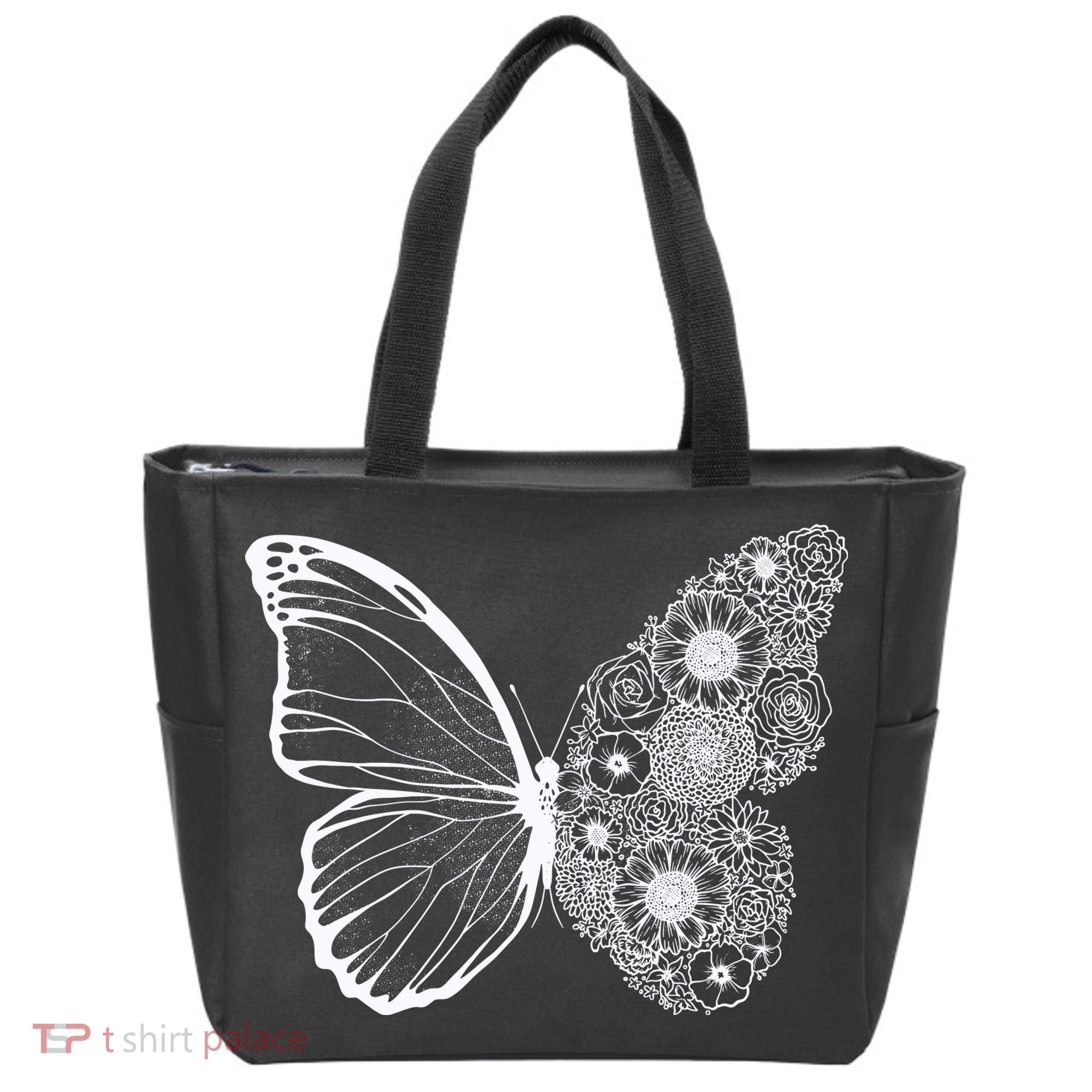 Floral Butterfly Nature Tote Bag