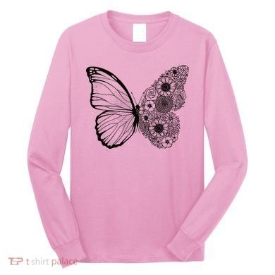 Floral Butterfly Nature Long Sleeve Shirt
