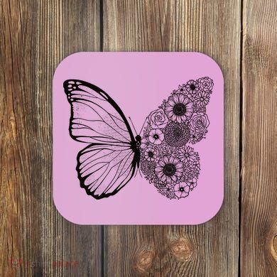 Floral Butterfly Nature Coaster