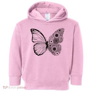 Floral Butterfly Nature Toddler Hoodie