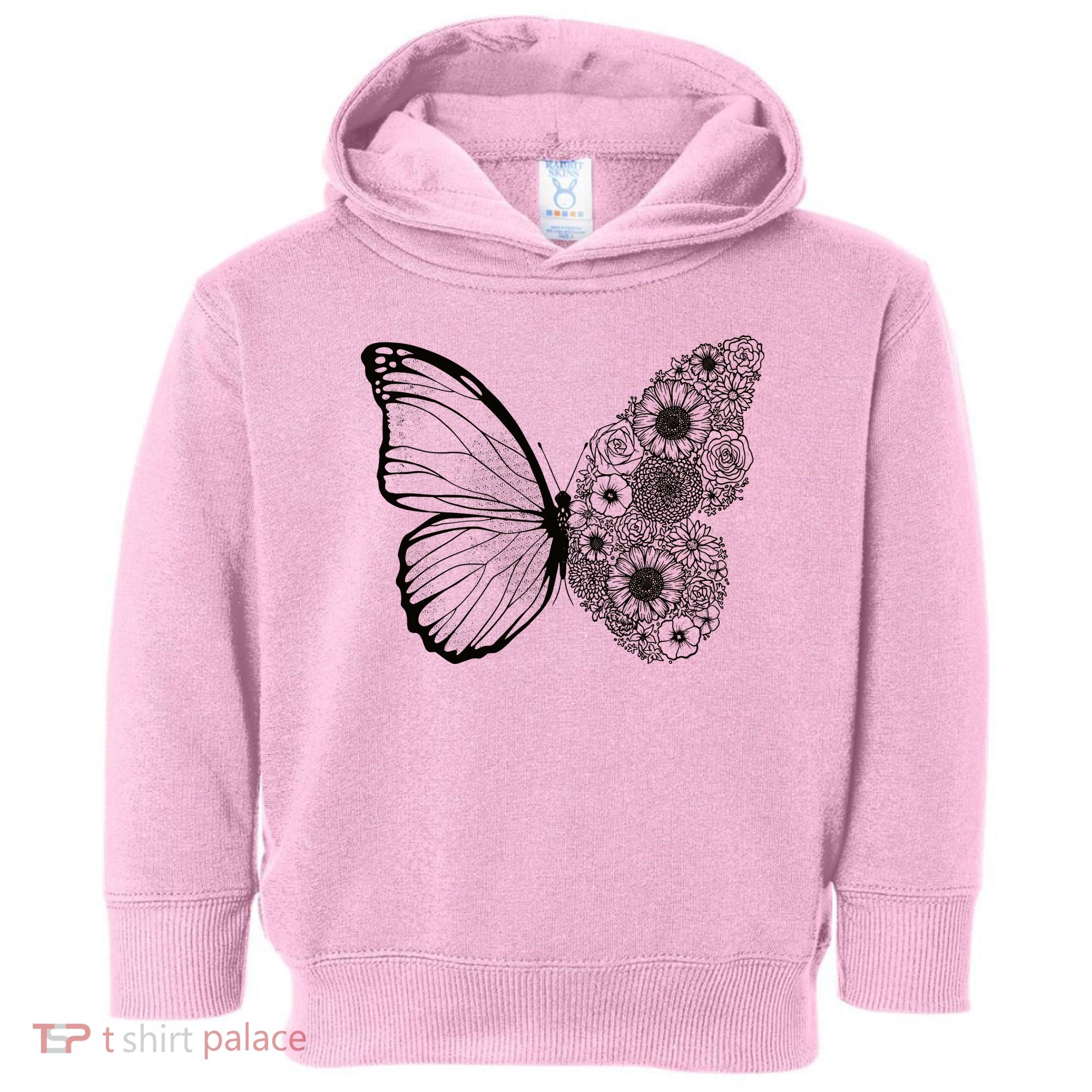 Floral Butterfly Nature Toddler Hoodie