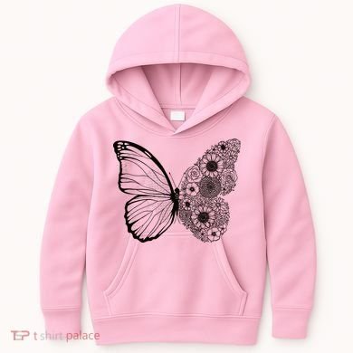Floral Butterfly Nature Kids Hoodie