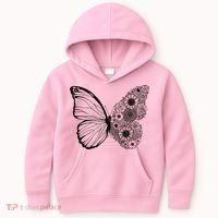 Floral Butterfly Nature Kids Hoodie thumb 0