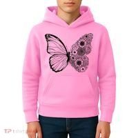 Floral Butterfly Nature Kids Hoodie thumb 4
