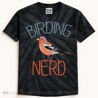 Funny Birding Nerd Bird Watching Fan Kids Tie-Dye T-Shirt thumb 0