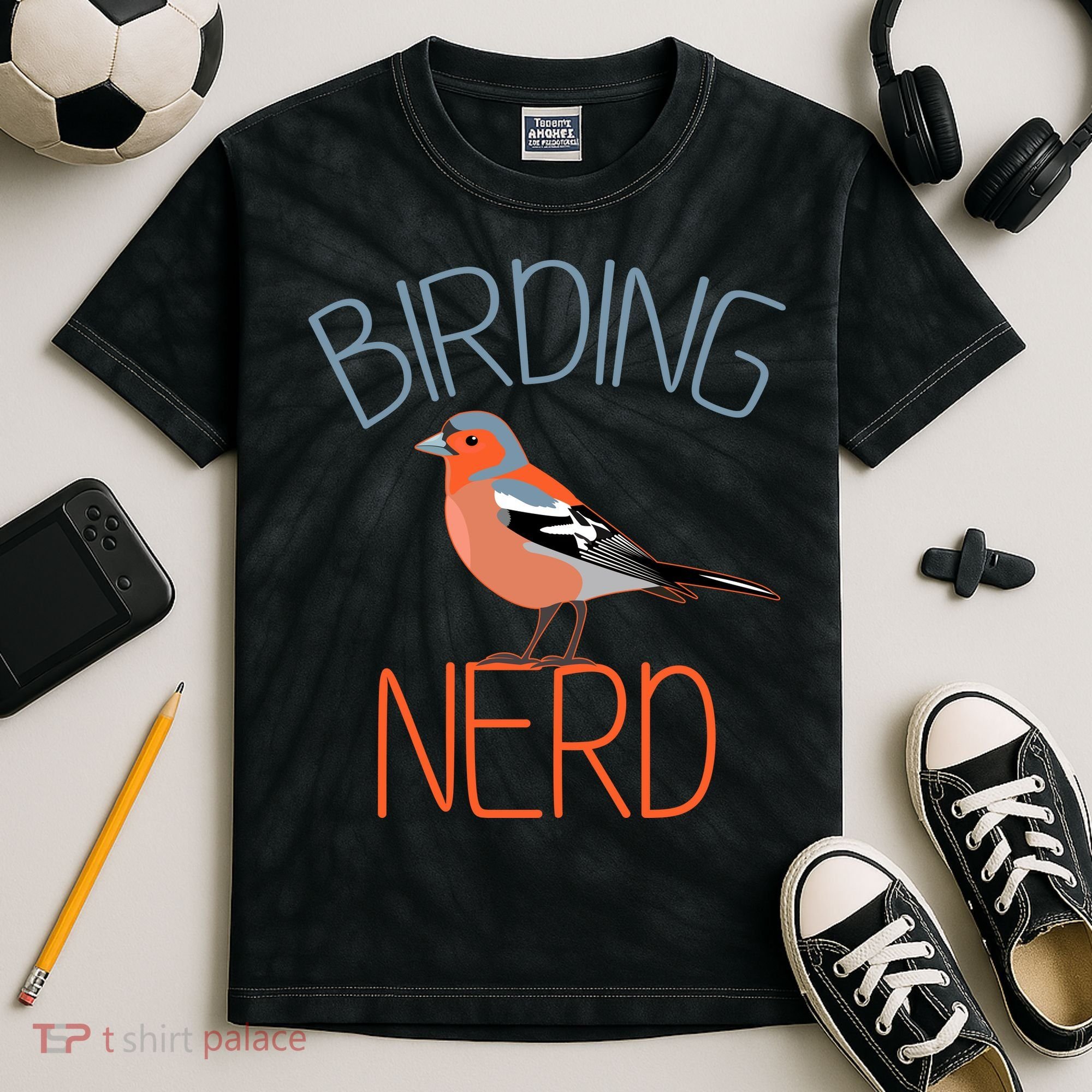 Funny Birding Nerd Bird Watching Fan Kids Tie-Dye T-Shirt
