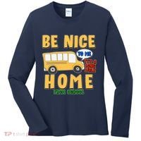 Funny Be Nice To Me It's A Long Walk Home Be Nice to Bus Driver Women's Long Sleeve Shirt thumb 0
